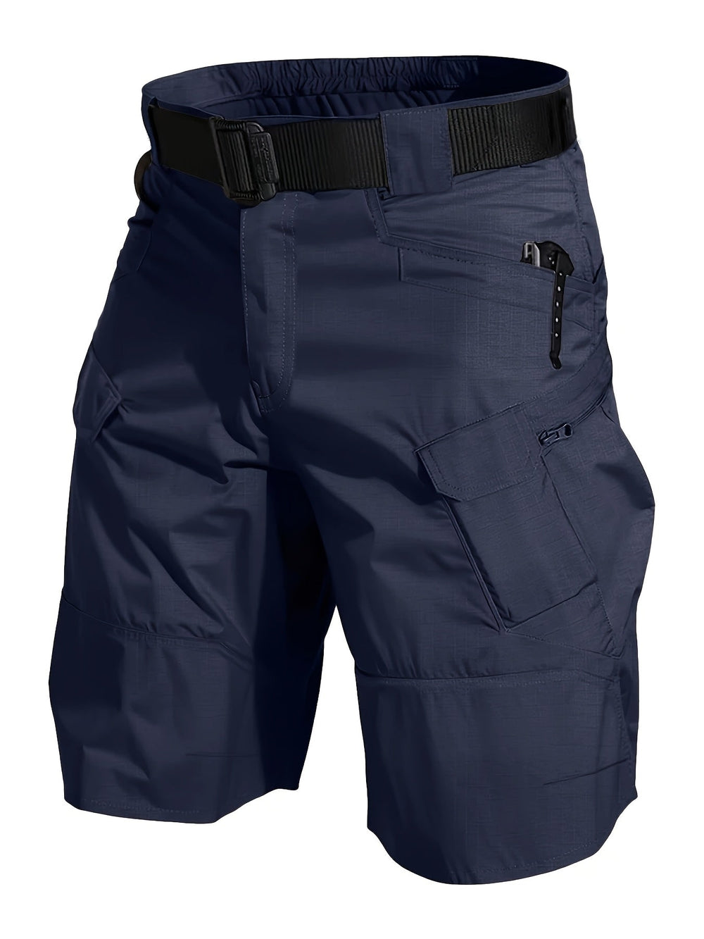 Praktische Herren Cargo Shorts mit mehreren Seitentaschen und Gürtel für Outdoor-Abenteuer.