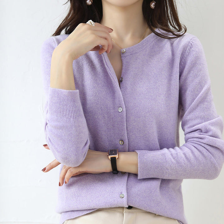 Damen Cardigan mit Knopfverschluss, modisches Oberteil für Herbst und Frühling, komfortabel.