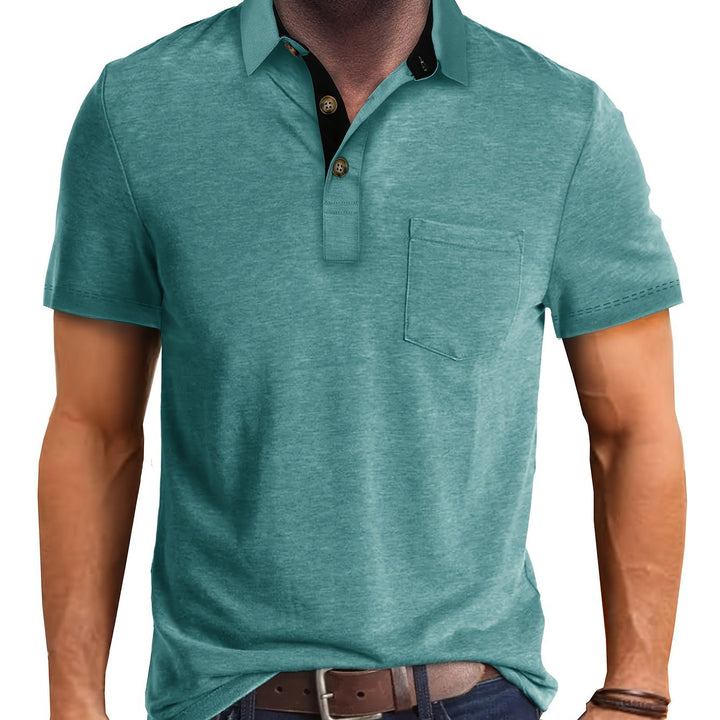 Stilvolles Herren Poloshirt mit Brusttasche, perfekt für den anspruchsvollen Casual-Look.