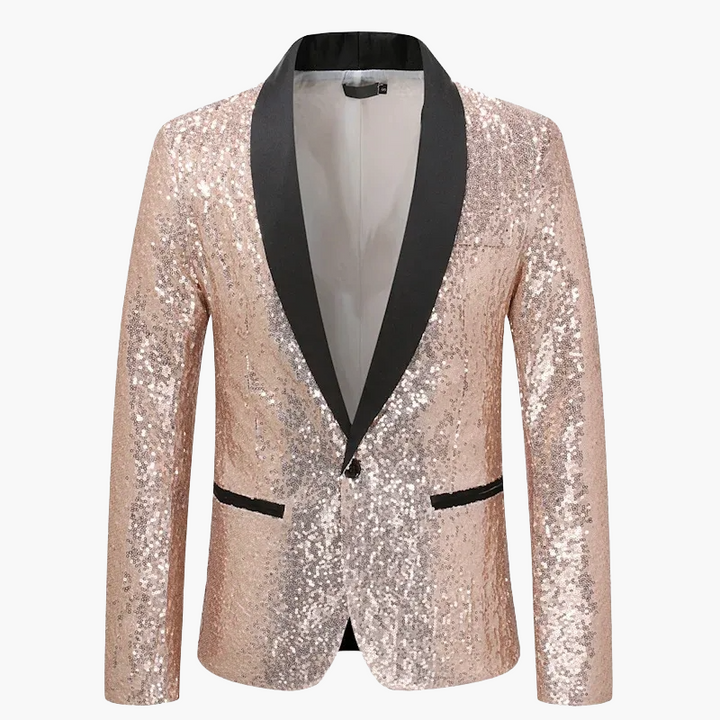 Modernes Herren Pailletten Sakko. Eleganter Glitzer Blazer für Gala, Party & festliche Abendmode. Ein echter Hingucker.