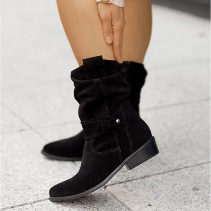 Modische Damen Sommerstiefeletten mit niedrigem Absatz & seitlichem Reißverschluss, perfekt für den Frühling.