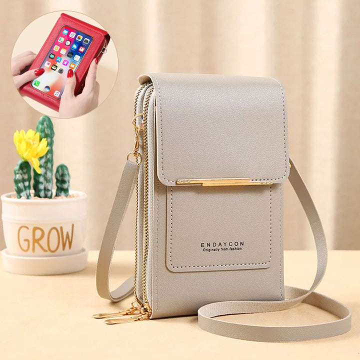 Kompakte Damen Crossbody Geldbörse und Handytasche, ultraleicht und bequem zu tragen.