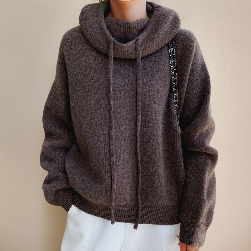 Hochwertiger Damen Merinowolle Rollkragenpullover, elegant, langarm und hautfreundlich.