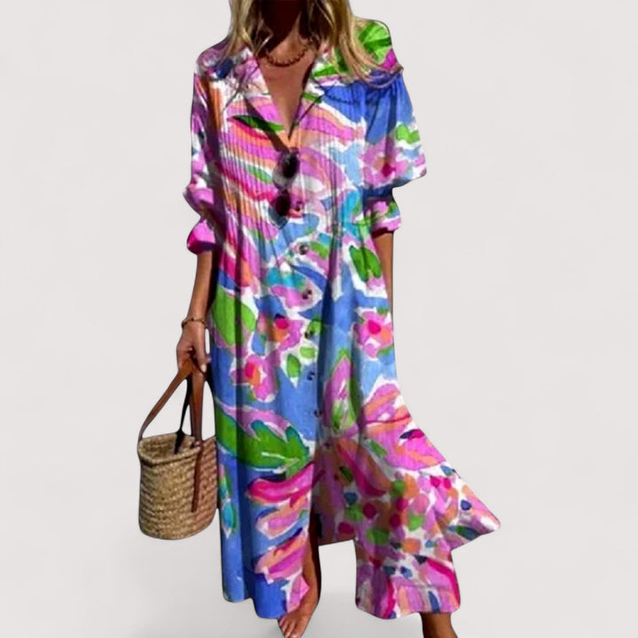 Modisches Damen A-Linien Sommerkleid mit Print, bequem & luftig für Freizeit und Alltag.