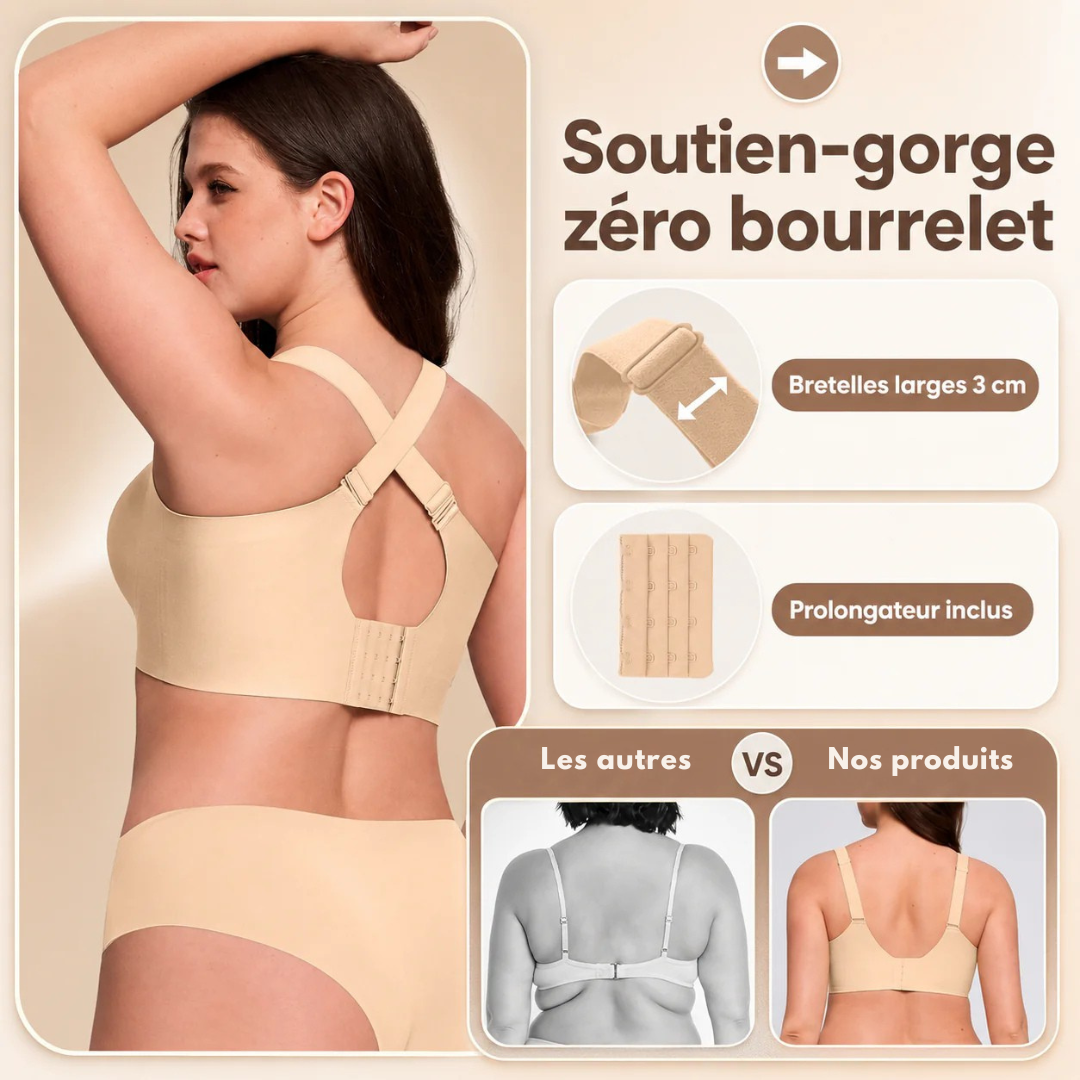 Stylischer Damen Komfort BH mit Leopard Muster, bügellos und nahtlos für bequemen Halt, große Größen.