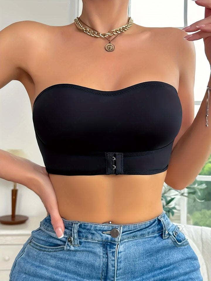 Stützender Damen Bandeau Sport-BH, nahtlos & rutschfest, für optimalen Halt beim Sport.