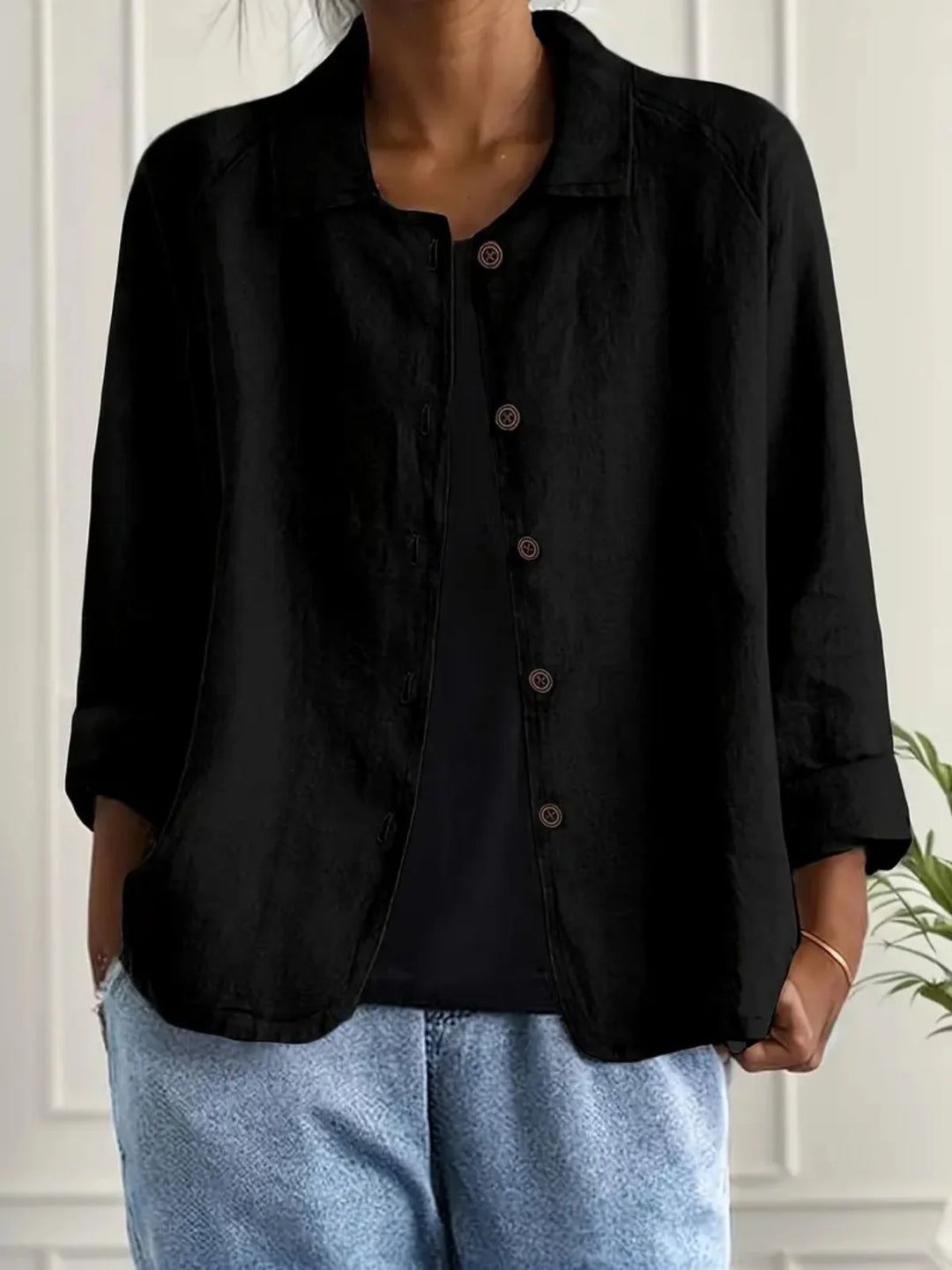 Modische Damen Übergangsjacke; stilvolle Freizeitjacke mit Knopfverschluss, perfekt für Frühling & Sommer.