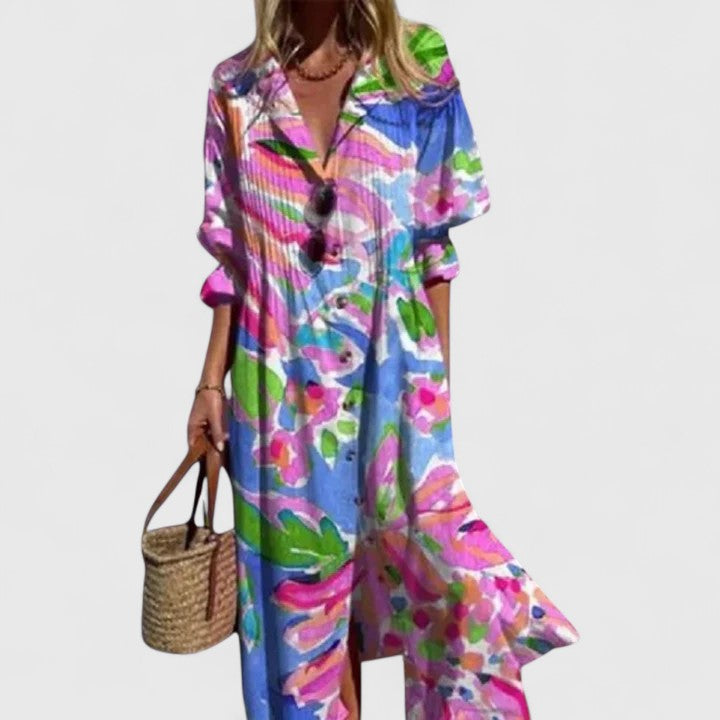 Vielseitiges Damen Boho Freizeitkleid, elegant und bequem. Perfekt für Sommer & besondere Anlässe, farbenfroh.
