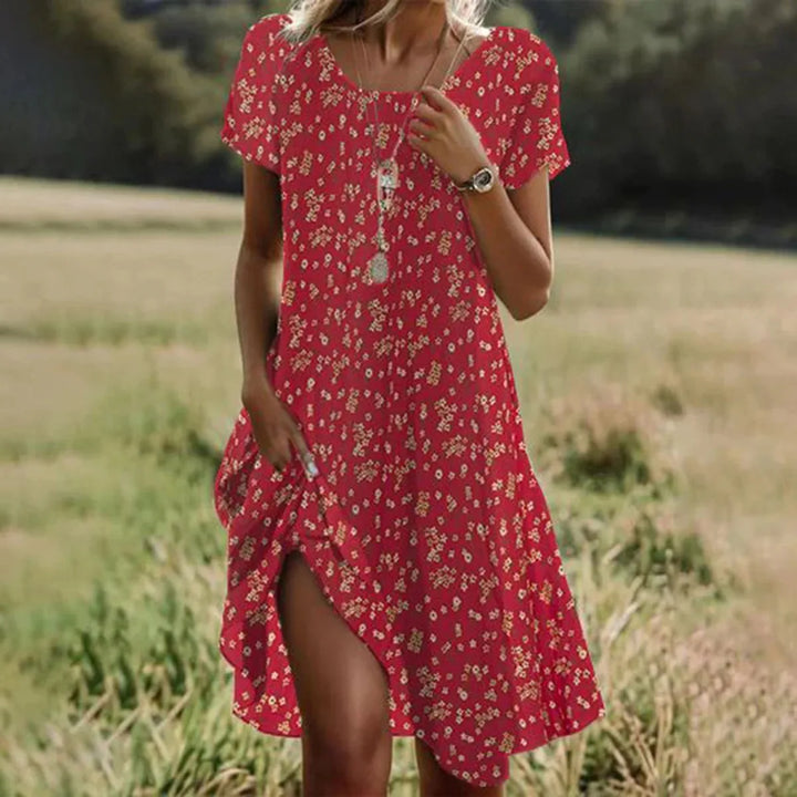 Elegantes Strandkleid für Damen: Asymmetrisches Boho-Sommerkleid in A-Linie, bequem & luftig.