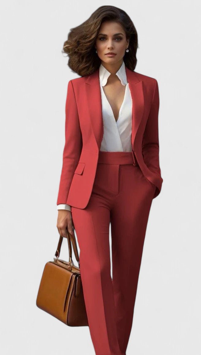 Damen Business Anzug-Set: Eleganter Zweiteiler mit Blazer und Hose für professionellen Büroalltag.