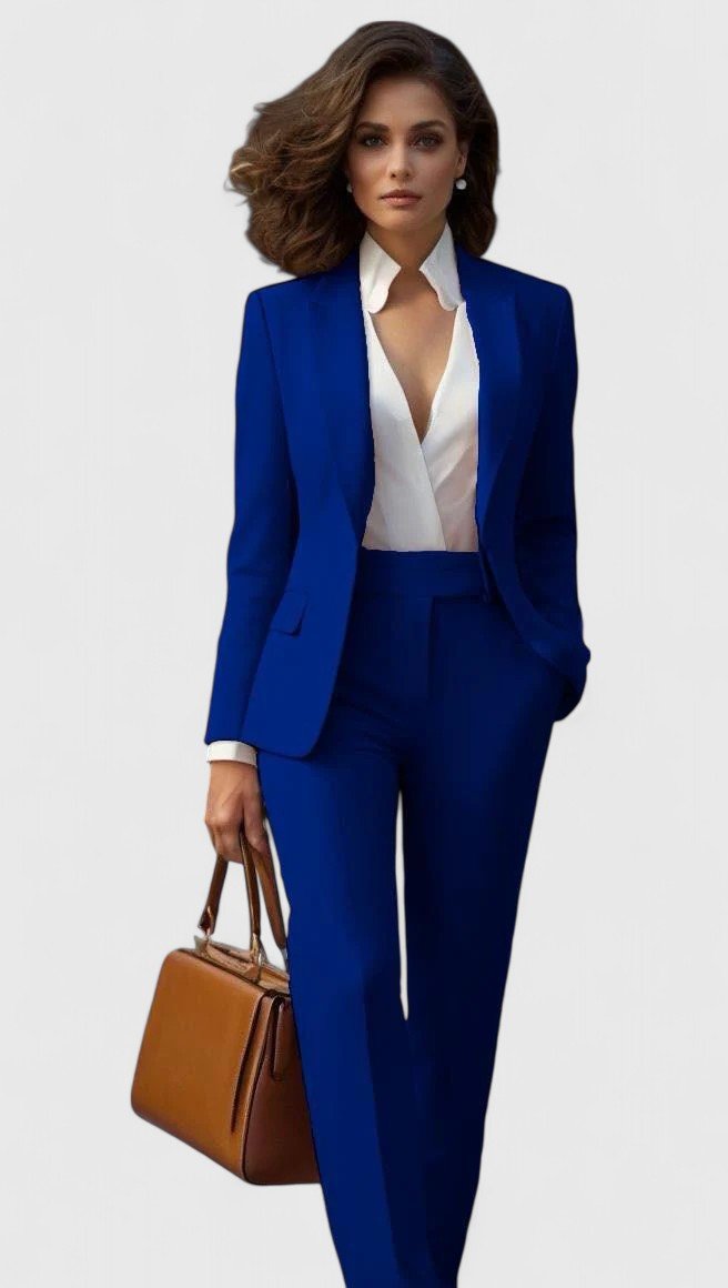 Professionelles Damen Büro Outfit: Elegantes Business Anzug-Set mit Blazer und Hose für selbstbewusste Auftritte.