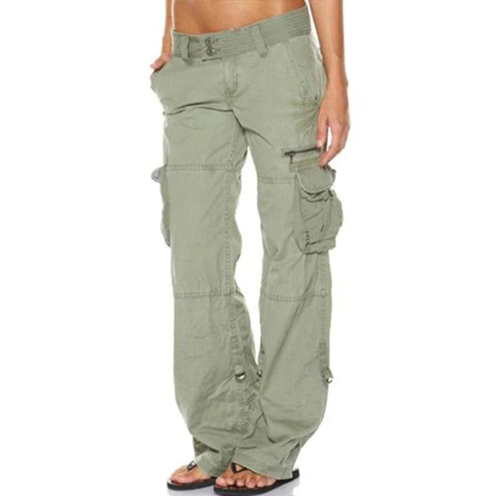 Modische Damen Cargo-Hose in Schwarz, vielseitige Utility-Pants mit großen Taschen für einen coolen Streetwear-Look.