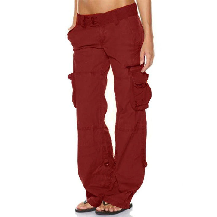 Ganzjährige Damen Cargo-Hose, locker geschnitten, mit mehreren Cargotaschen, perfekt für lässige Freizeit-Outfits.