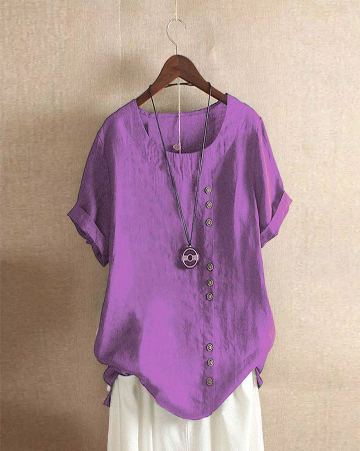Trendige Damen Sommerbluse in Rosa, Kurzarm. Leichte Freizeitbluse, vielseitig kombinierbar, Sommer Fashion.