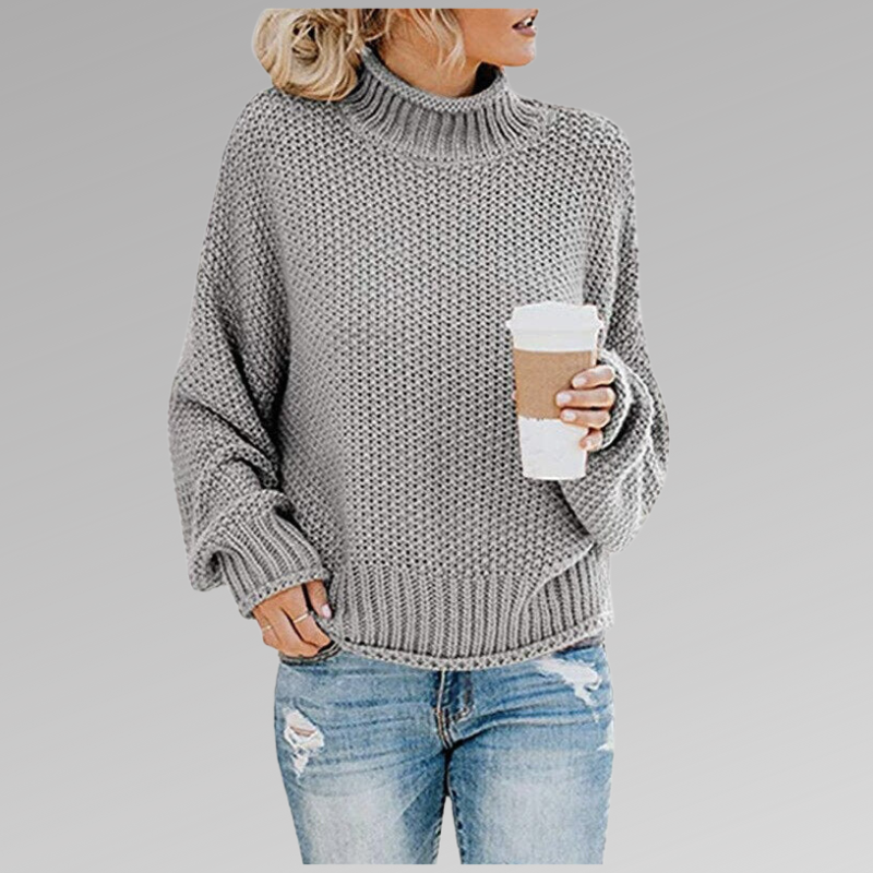 Gemütlicher Damen Basic Pullover mit langen Ärmeln, warmer Strick für Herbst und Freizeit.