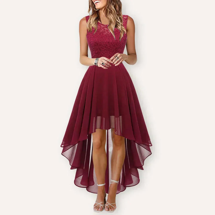 Stilvolles Damen Midikleid, fließend & bequem, perfekt als Hochzeitsgastkleid oder für festliche Anlässe.