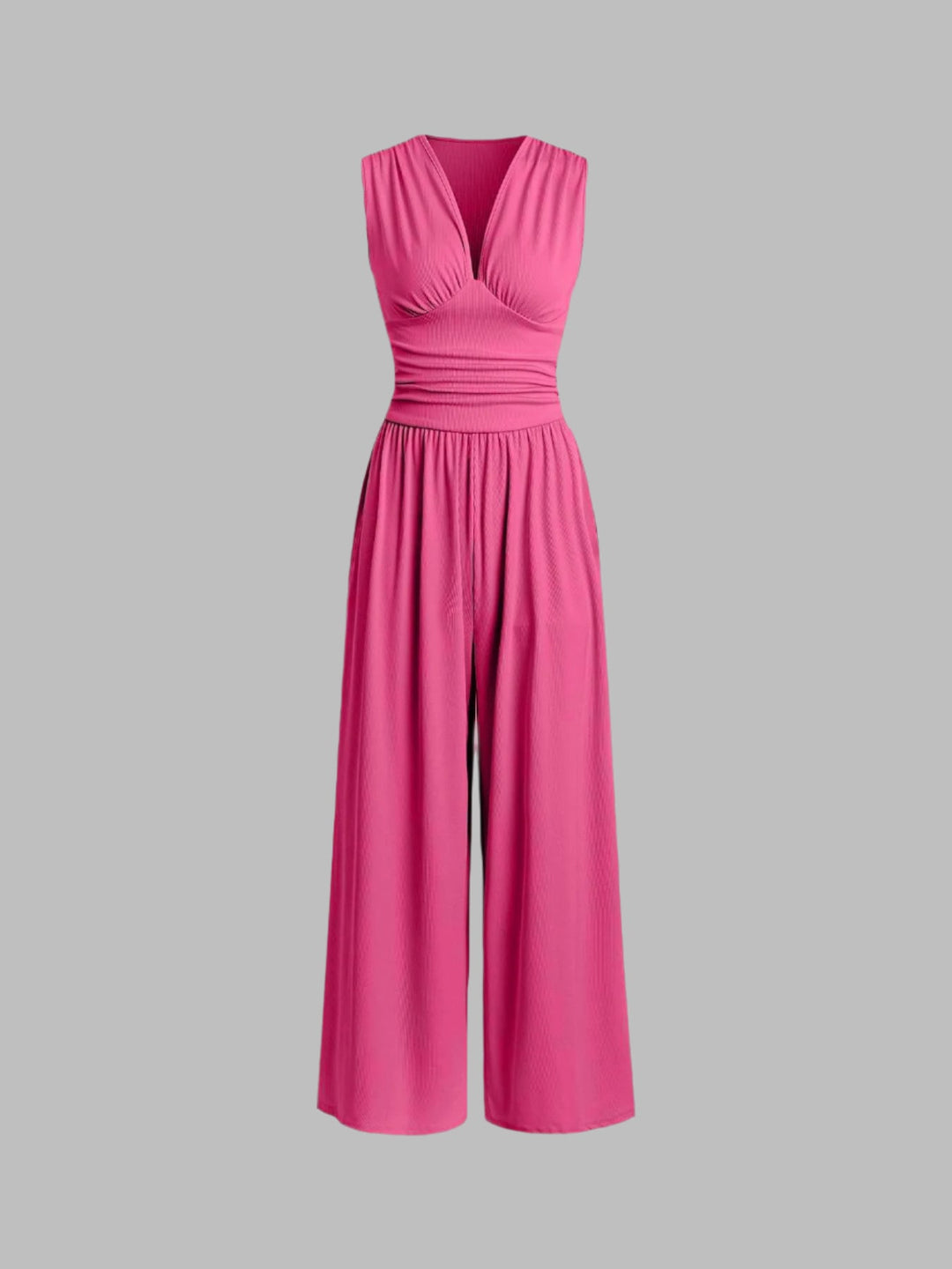 Schicker Damen Jumpsuit mit weitem Hosenbein, perfekt für elegante Anlässe und modische Auftritte.