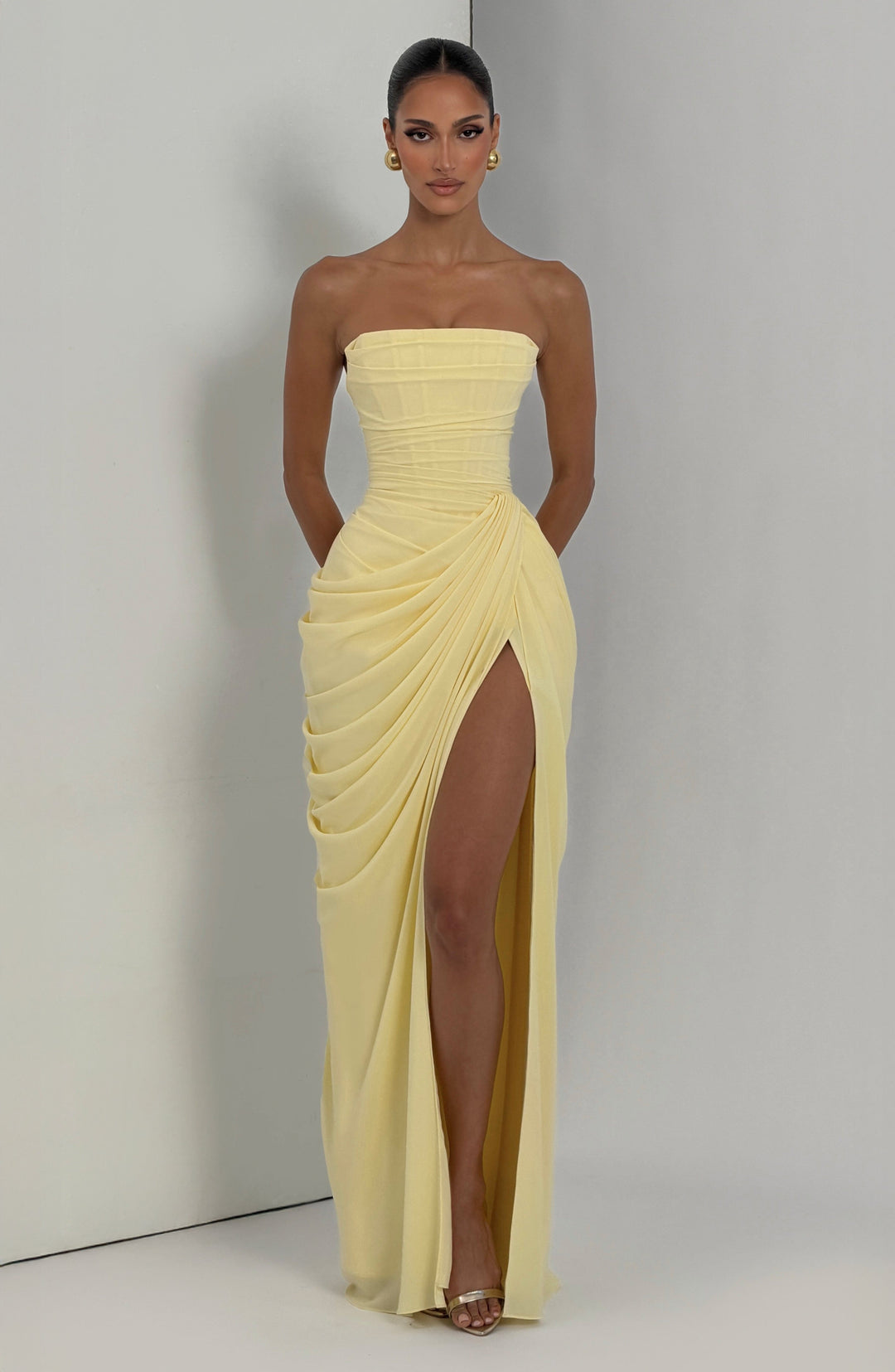 Bodenlanges trägerloses Korsett Maxikleid für Damen, perfektes Abend- & Partykleid.
