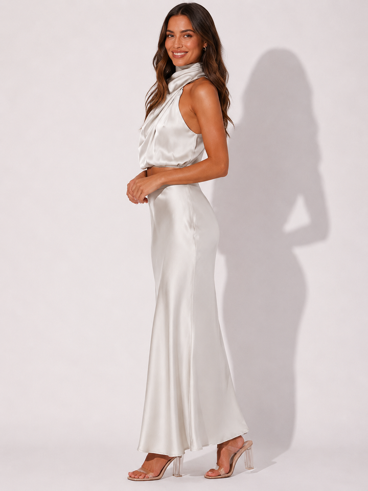 Stilvolles Damen Zweiteiler Kleid Set, elegant und komfortabel, für diverse Anlässe tragbar.