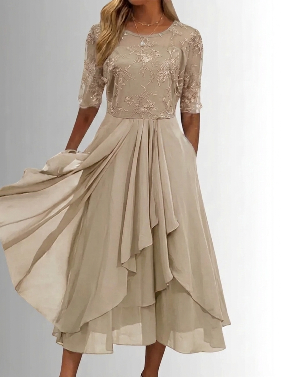 Exquisites Damen Spitzen-Abendkleid, elegant und stilvoll für Hochzeitsfeiern und Galas.