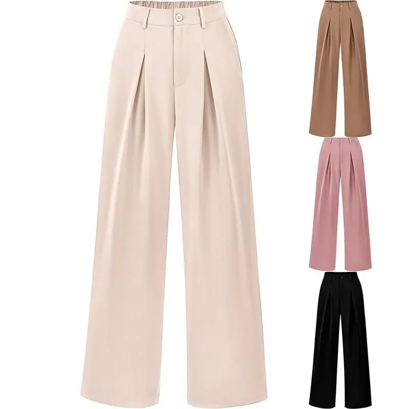 Damen Hochtaillierte Hose mit weitem Bein. Elegante Business- & Freizeithose.