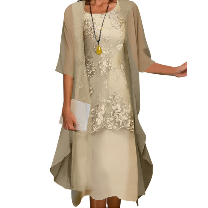 Schickes Damen Blumen Midikleid, ideal als Sommer- oder Frühlingskleid für Feiern & Events. Elegantes Festkleid.