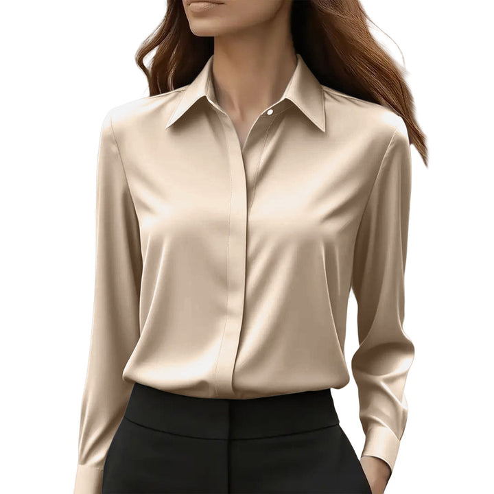 Elegante Langarm-Damenbluse, ideal für Business-Meetings und einen stilvollen Auftritt im Büro.