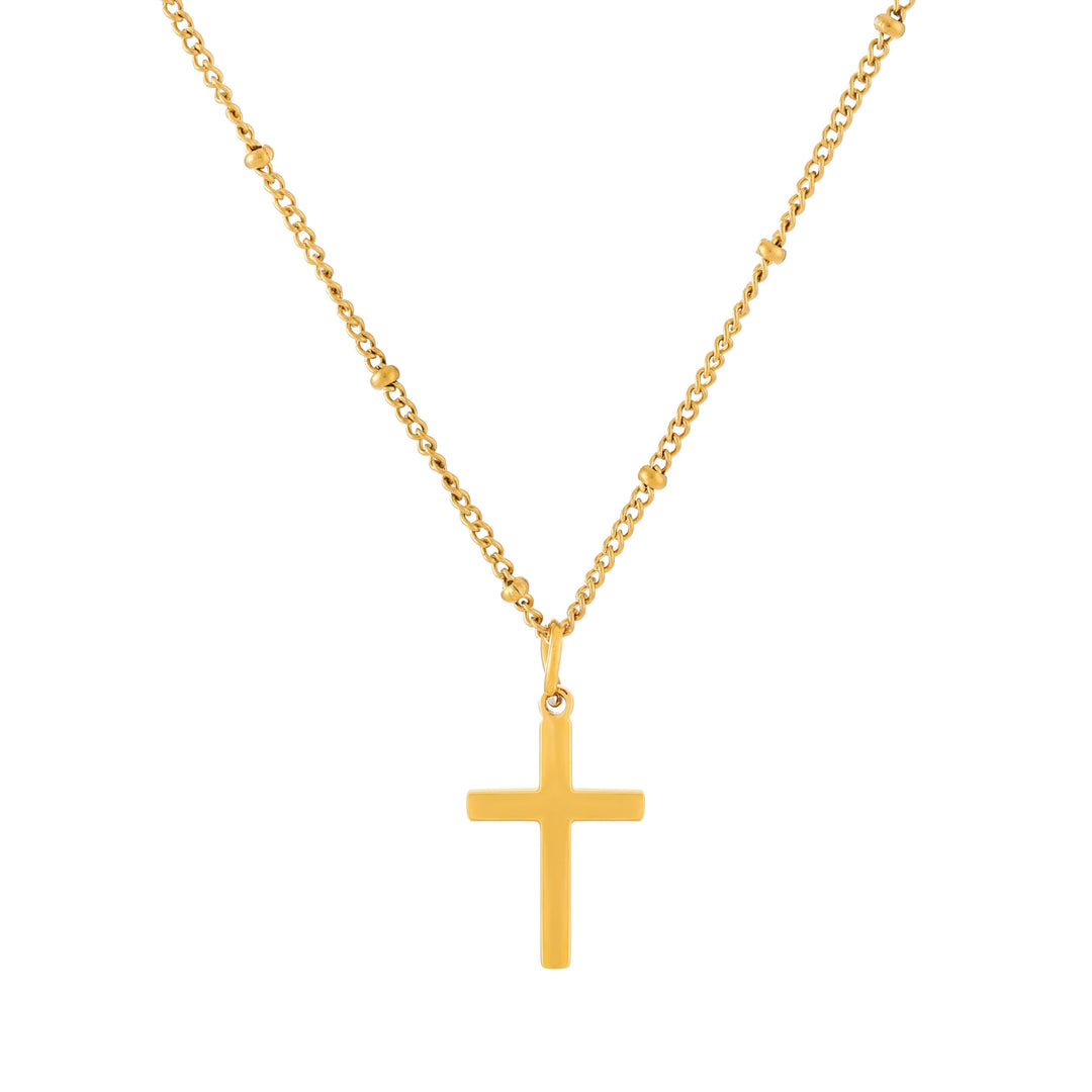 Stilvolle Silberkette Damen mit Kreuz, minimalistisch, hypoallergen und wasserfest aus Edelstahl.