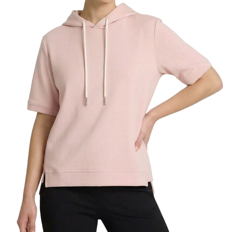 Damen Kurzarm-Hoodie, vielseitig & bequem, perfekt für Freizeit & entspannte Sommer-Outfits.