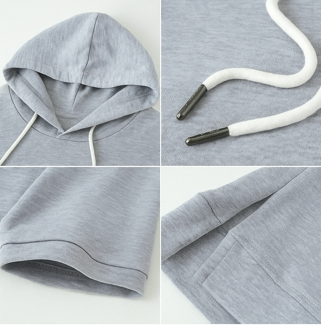 Bequemer Damen Kurzarm-Hoodie, weiches Kapuzenoberteil für täglichen Komfort & vielseitige Freizeitmode.