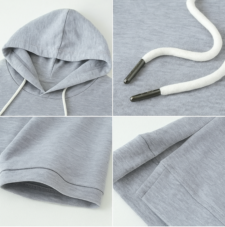 Bequemer Damen Kurzarm-Hoodie, weiches Kapuzenoberteil für täglichen Komfort & vielseitige Freizeitmode.