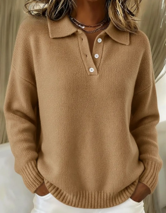 Bequemer Damen Pullover aus Strick, ein lässiger Langarmshirt für entspannte Tage oder als stilvolles Layering.