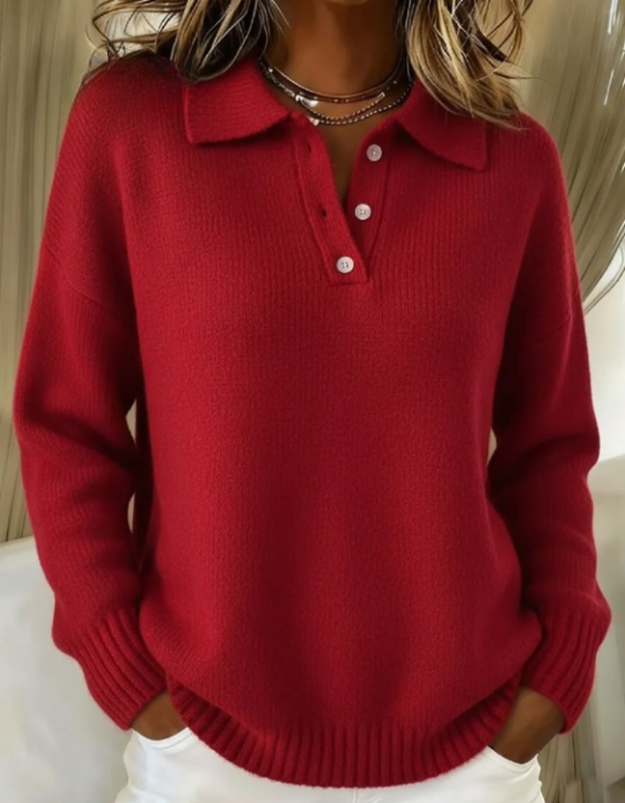 Weicher Damen Strickpullover für den Alltag, als vielseitiges Layering-Oberteil. Angenehmer Langarmshirt-Stil.