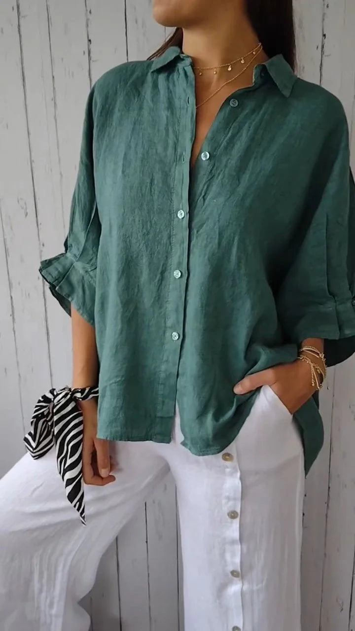 Damen Oberteil: Komfortable Sommerbluse in zeitlosem Design, elegant und alltagstauglich.