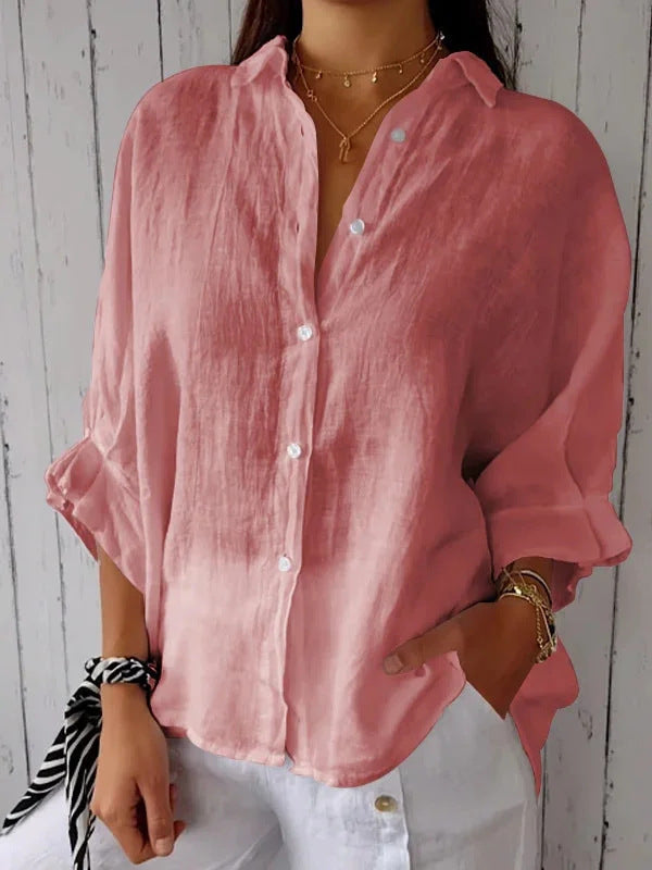 Unbeschwerter Look: Leichte Damenbluse, perfekt für Frühling & Sommer, locker fallend und elegant.