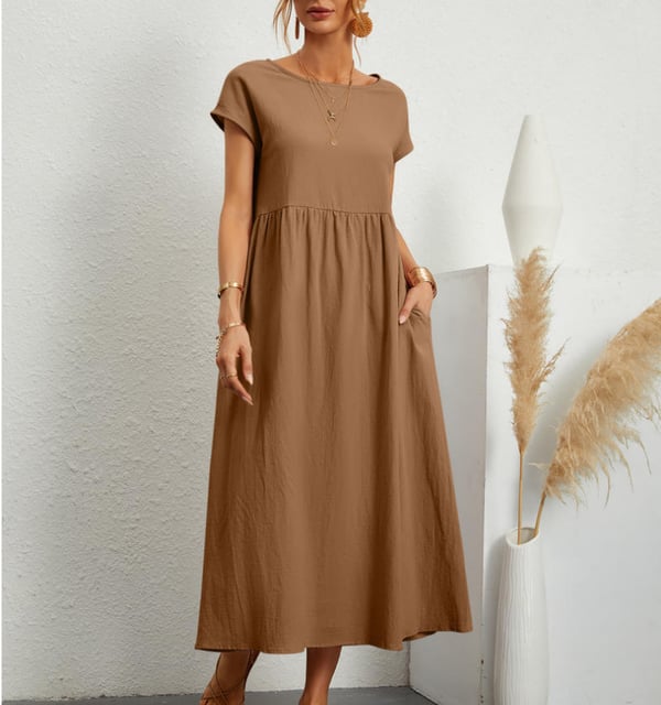Elegantes A-Linien Damen Midikleid, vielseitig für Sommerpartys & festliche Anlässe.