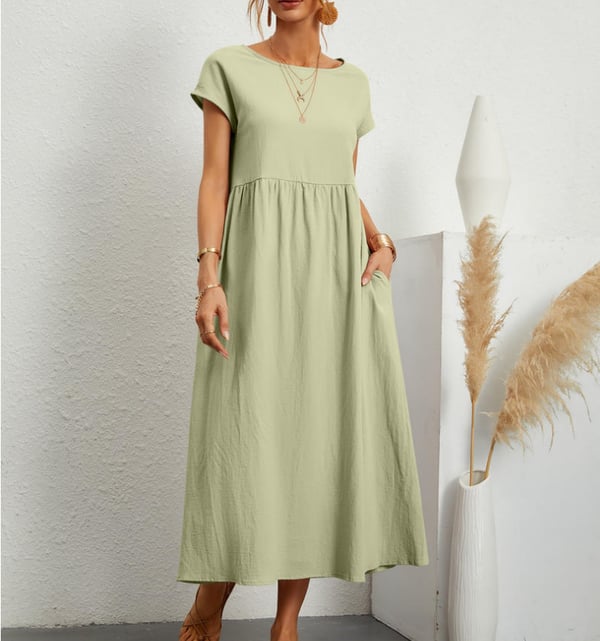 Festliches & bequemes Damen Midikleid, A-Linie, ideal als Sommerkleid für Hochzeitsgäste.