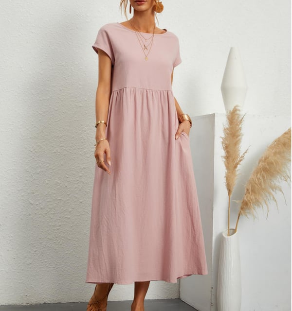 Leichtes & elegantes Sommer-Midikleid für Damen, ideal für Hochzeiten & festliche Events.