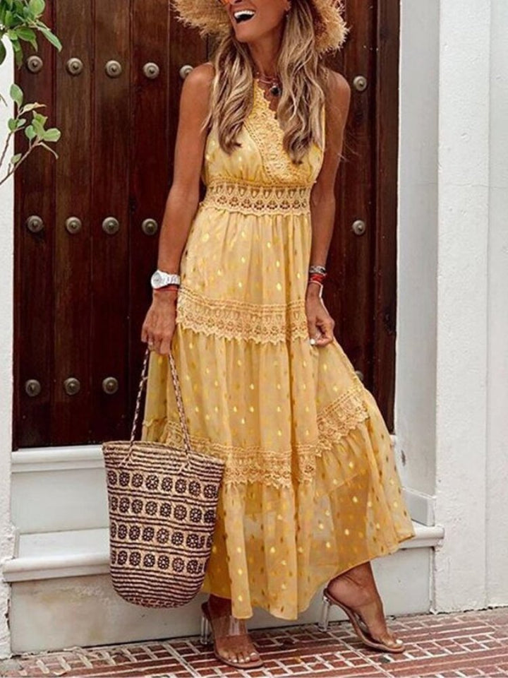 Elegantes Damen Boho-Maxikleid, perfekt als Strandkleid, Urlaubskleid oder schickes Abendkleid für den Sommer.