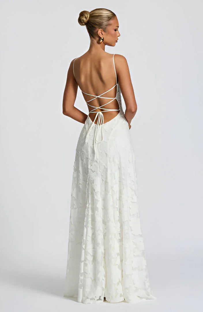 Vielseitiges Damen Maxikleid: Sommerkleid, Partykleid, Abendkleid mit Blütenmuster & Spaghettiträgern.