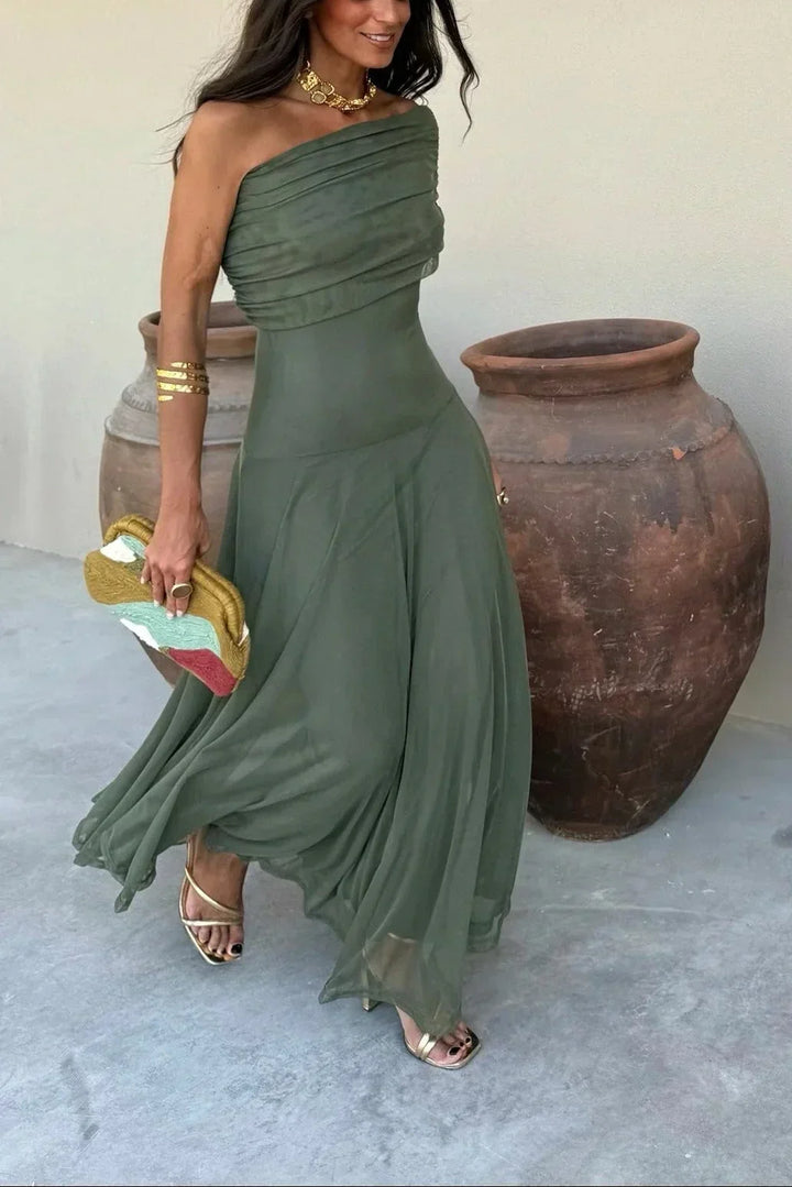 One-Shoulder Maxikleid für Damen, ein elegantes Statement für Hochzeiten & Sommerfeste.