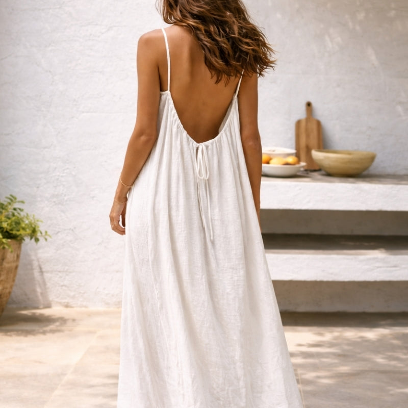 Elegantes Damen Strandkleid in Maxi-Länge für Sommerurlaub. Bequemer Relaxed Fit.