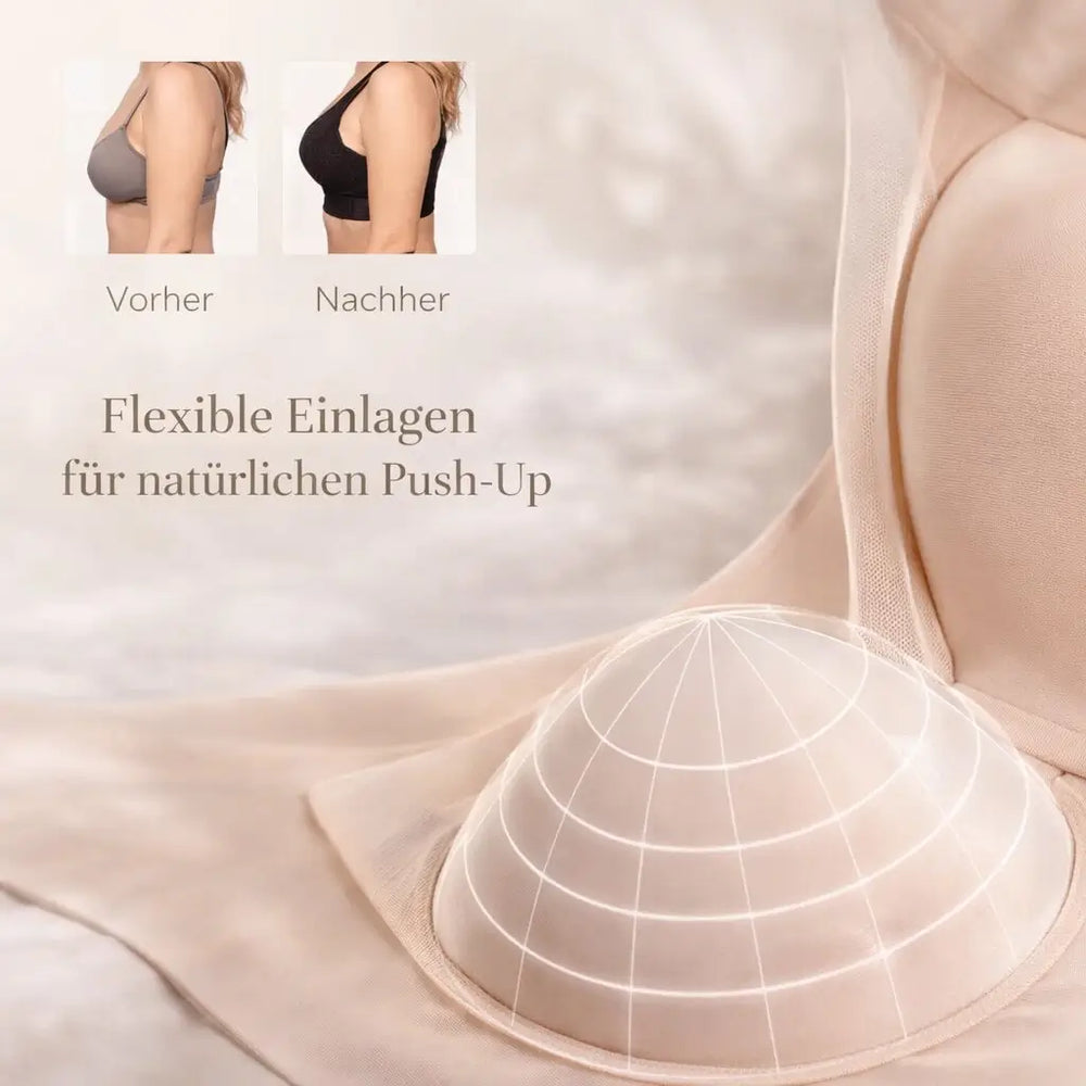 Eleganter Damen Push-up BH nahtlos, bügellos & super bequem für täglichen Komfort.