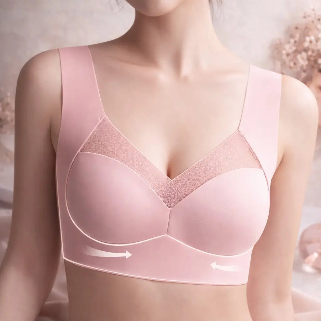 Nahtloser Damen BH ohne Bügel, bietet bequemen Push-up für optimalen Alltagskomfort.