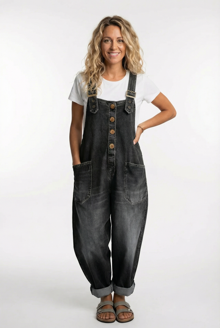 Lässiger Damen Overall Nora für Sommer & Frühling, vielseitig kombinierbar, mit lockerer Passform.