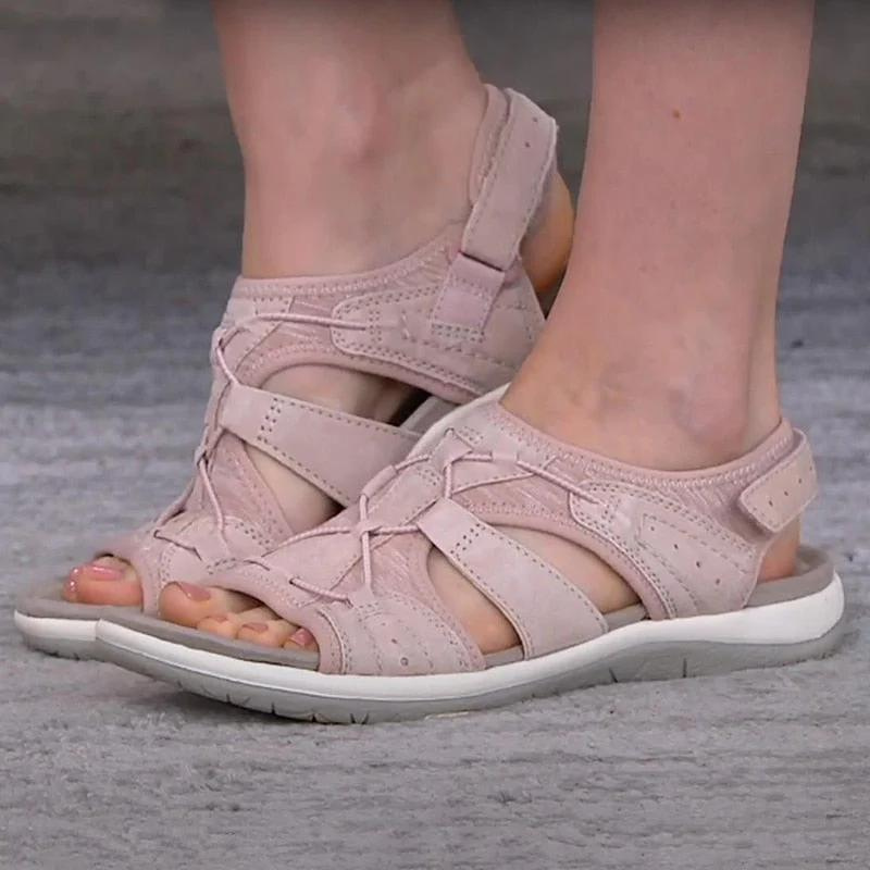 Bequeme Damensandalen, orthopädisch, in Schwarz, bieten optimale Unterstützung für gesunde Füße.