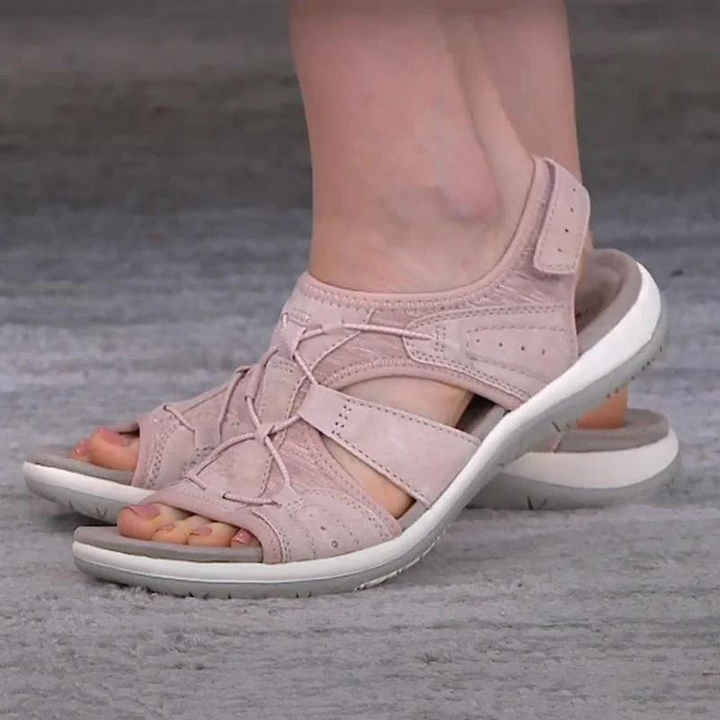 Praktische Damensandalen für Fußgesundheit, mit Klettverschluss für individuelle Passform & bequemen Sitz.