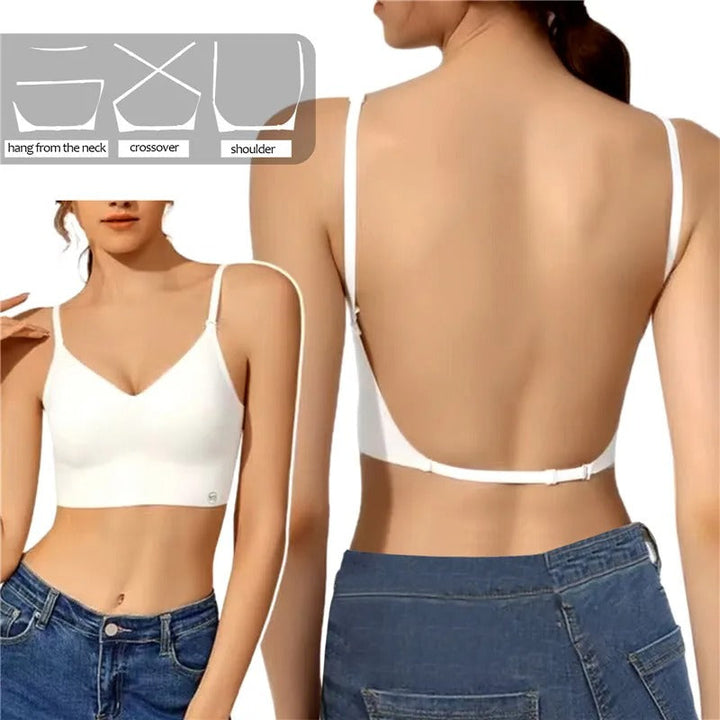 Komfortabler rückenfreier Push-up-BH für Damen, starker Halt ohne Träger für rückenfreie Outfits.