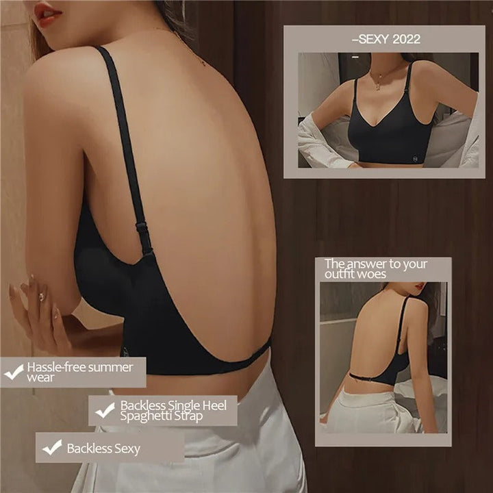 Damen Push-up-BH, rückenfrei, bietet starken Halt & schöne Form für sexy rückenfreie Unterwäsche.