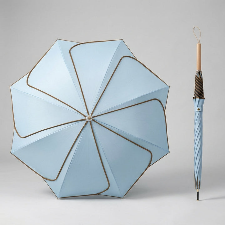 Modisches Damenzubehör: Regenschirm mit farbenfrohem Blumenmuster, elegantem Design und wetterfester Funktion.